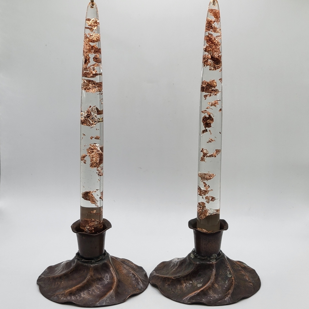VTG Copper Craftsman Inc 700 Candlestick Holders (Candles NFS) - Picture 8 of 10